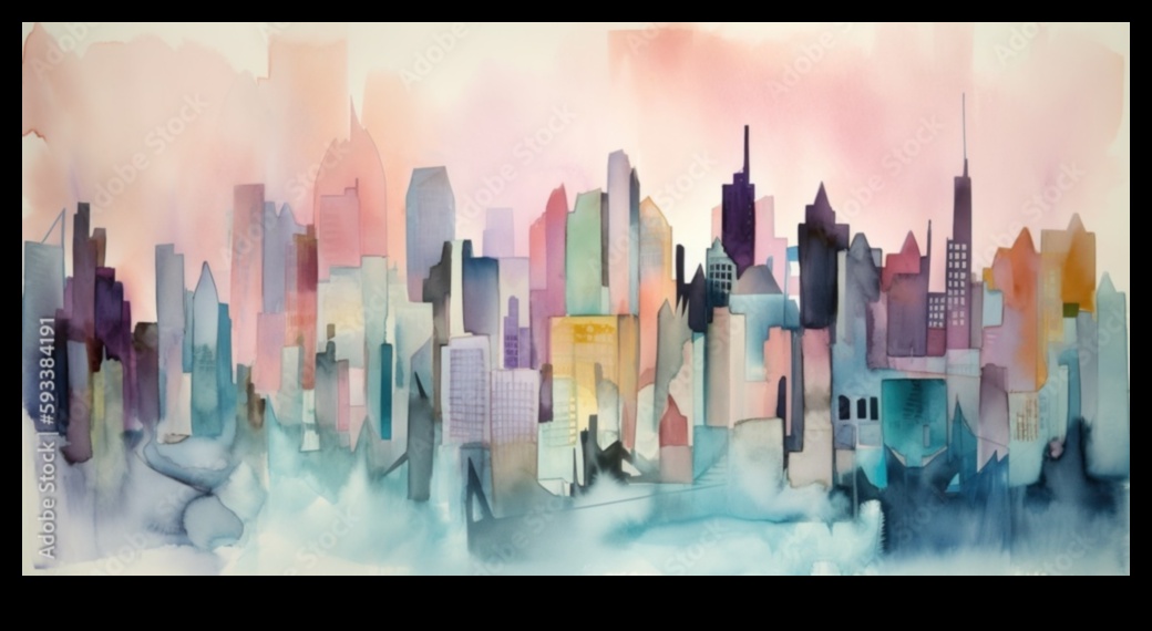 Skyline în pastel: crearea de desene moi și vibrante de peisaj urban